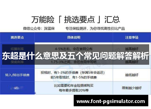 东超是什么意思及五个常见问题解答解析